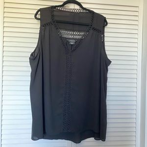 AdditionElle Michel Studio Sleveless Black Top s24